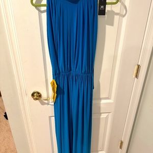 Blue Floor Length Elastic Waist Gown NWT